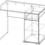 Чертеж Письменный стол МБ 9.1 BMS