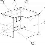Чертеж Угловой стол Злата BMS