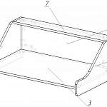Чертеж Стол письменный навесной Призма 11 BMS