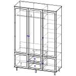 Схема сборки Распашной шкаф Роксолана Люкс МДФ BMS