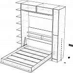 Чертеж Шкаф-кровать трансформер Октобер BMS